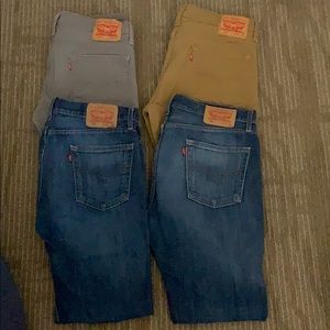 LEVI jeans and colored denim pants